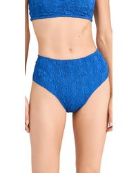 Sea - Slone Solid Smocked High Waisted Bikini Bottoms - Lyst