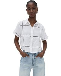 Le Jean - Linen Eyelet Shirt - Lyst