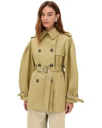 Ganni - Heavy Twill Midi Trench Coat - Lyst