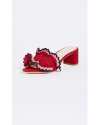 Loeffler Randall Vera City Slide Sandals - Red