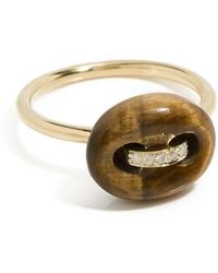 Jenna Blake - 18K Mini Stone Mariner Ring 18K/Tiger's Eye - Lyst
