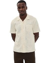 Vince - Embroidered Floral Short Sleeve Cabana Shirt - Lyst