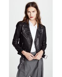 VEDA Jayne Classic Leather Jacket - Black