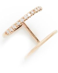Zoe Chicco - 14k Mixed Wire Pave Diamond Double Ear Cuff - Lyst