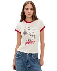 RE/DONE - 60S Snoopy Slim Ringer Tee - Lyst