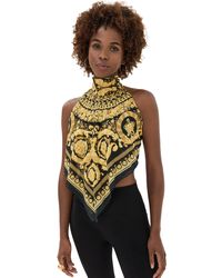 Versace - Beachwear Cotton Silk Voile Fabric Baroque Print Top - Lyst
