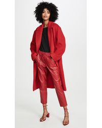 Vince Double Breasted Alpaca Long Coat - Red