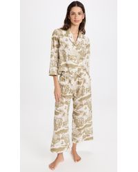 Womens Clothing Nightwear and sleepwear Pyjamas Desmond & Dempsey Cotton Stripe Pyjama Short Set in Pink 