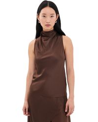 Helmut Lang - Tie Neck Silk Top - Lyst