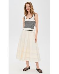 Moon River Molly Puff Sleeve Midi Dress in Orange | Lyst