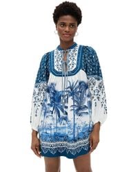 FARM Rio - Palm Tree Beach Mini Dress - Lyst
