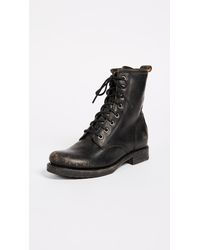 Frye Veronica Combat Boots - Black