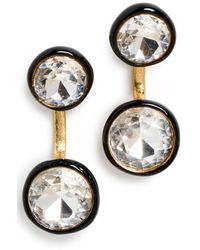 Roxanne Assoulin - Enameled Bezel Double Stone Floating Earrings - Lyst