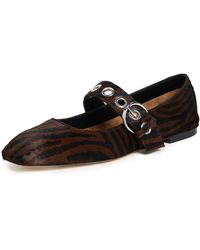 Aeyde - Uma Eyelet Zebra Ponyhair Flats - Lyst