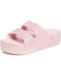 FREEDOM MOSES - Metallic High Platform Slides - Lyst