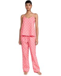Bedhead PJs Ong Sleeve Pullover Crew And Jogger Stretch Jersey Pj Set in Red Lyst