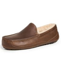 UGG - Ascot Leather Slippers - Lyst