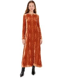 La DoubleJ - Long Sleeve Velvet Swing Dress - Lyst