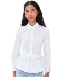 ROKH - Buttoned Peplum Shirt - Lyst
