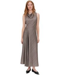 Vince - Pressed Plaid Cowl Neck Dress - Lyst