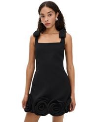 black crepe contrast chiffon mini dress self-portrait - Crepe Contrast Chiffon Mini Dress