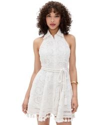 Alice + Olivia - Lucy Halter Neck Mini Shirt Dress - Lyst