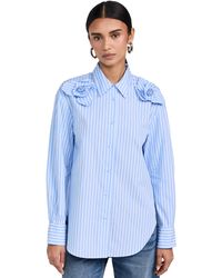 AKNVAS - For Button Down Shirt 2 Roses Bue Stripe - Lyst