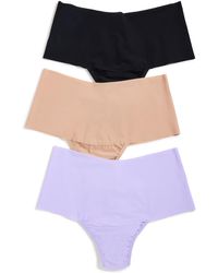 Hanky Panky - Breathe High Rise Thong 3 Pack Back/taupe/wisteria - Lyst
