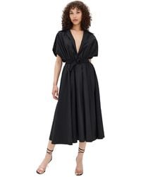 Norma Kamali - Belted Flared Midi Shirt Dress - Lyst