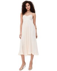 AMUR Janey Tiered Shell Midi Dress in White | Lyst