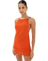 STAUD Stern Open-Back Stretch-Ponte Mini Dress in Black | Lyst