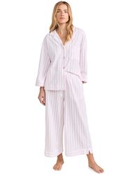 Petite Plume - Luxe Pink Stripe Wide Leg Pajama Set - Lyst