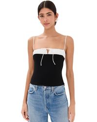 Reformation - Reforation Adie Knit Top Back And White - Lyst