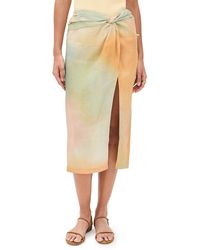 STAUD - Porto Linen Skirt - Lyst