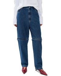 Tibi - Lars Denim Convertible Zip Jeans - Lyst