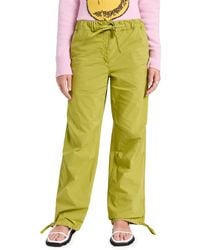 Ganni - Washed Cotton Canvas Draw String Pants - Lyst