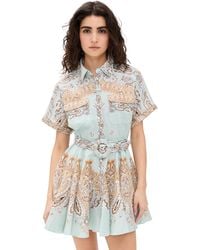 Hemant & Nandita - Short Dress With Buckle Belt - Lyst