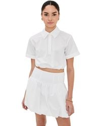 Jonathan Simkhai - Nicky Short Sleeve Cropped Top - Lyst