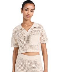Onia - Crochet Knit Cropped Polo - Lyst