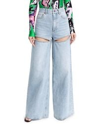 Area - Wide-leg Crystal Jeans - Lyst