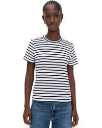 Madewell - Perfect Stripe Crewneck Tee B & W Stripe - Lyst