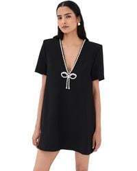 Area - Crystal Bow V-Neck T-Shirt Dress - Lyst