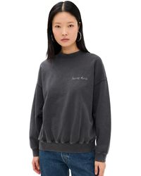 Anine Bing Jaci Lyrics Washed Sweatshirt in Black | Lyst Canada
