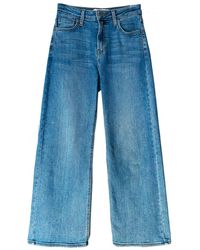 BURU White Label Wide Leg Cropped Jeans - Blue