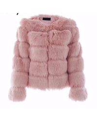 SHOP MĒKO Faux Fur Coat - Pink