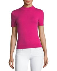 MILLY - Mock Neck Top - Lyst
