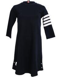 Thom Browne - 4-Bar Loopback Sweatshirt Mini Dress - Lyst