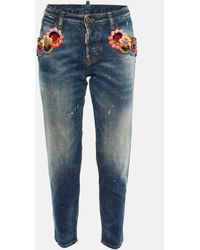 DSquared² - Denim Embellished Hockney Jeans S/Waist - Lyst
