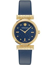 Versace - Regalia Leather Watch - Lyst