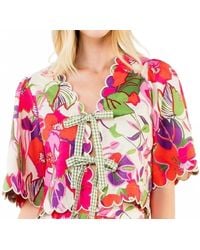 Thml - Short Sleeve Floral Pattern Top - Lyst